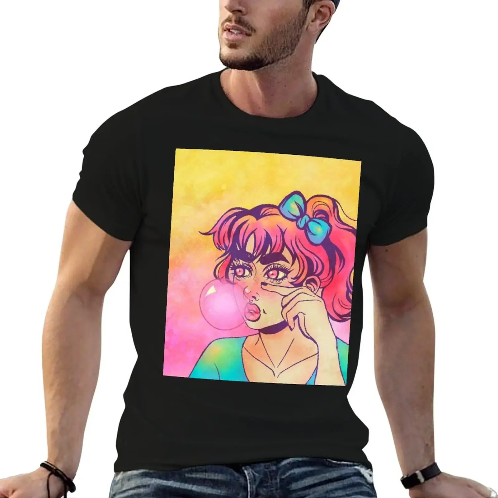 Rainbow Bubblegum Girl T-Shirt boys whites cute tops mens shirts graphic tee