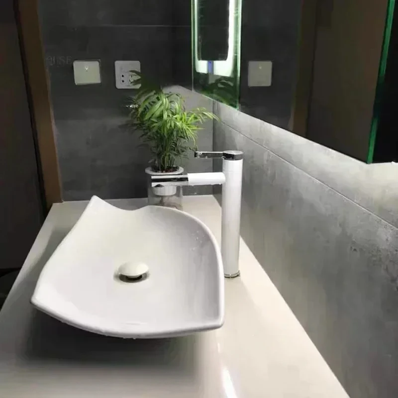 

Французские матовые раковины для ванной комнаты Художественная раковина Специальной формы Умывальник для ванной комнаты Дизайнерский отель Домашняя раковина Черная раковина на столешнице