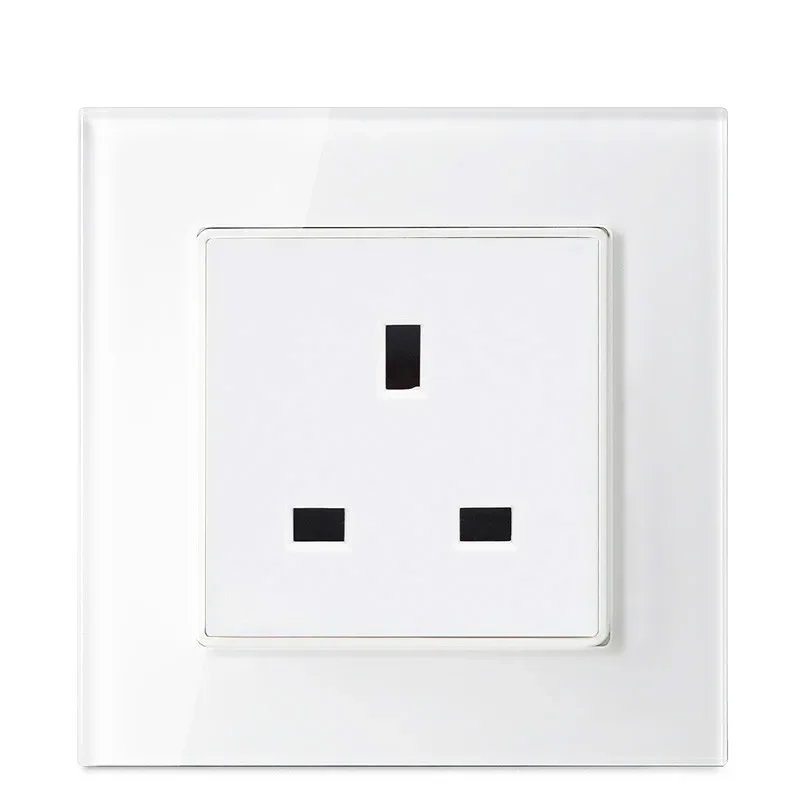 

Великобритания 86, британская розетка с тремя отверстиями, панель из закаленного стекла, настенная розетка