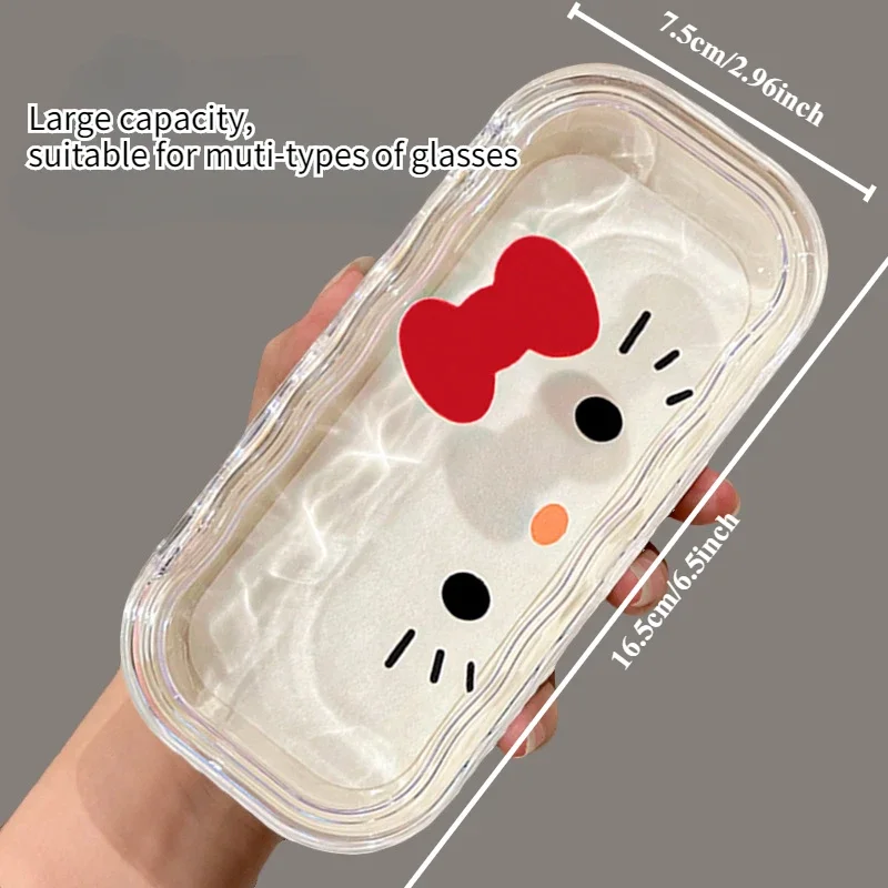 Cute Sanrio Hello Kitty Glasses Storage Box Anime Kawaii Anime Pochacco Cartoon Girls Sweet Sunglasses Protective Case Gifts image 4