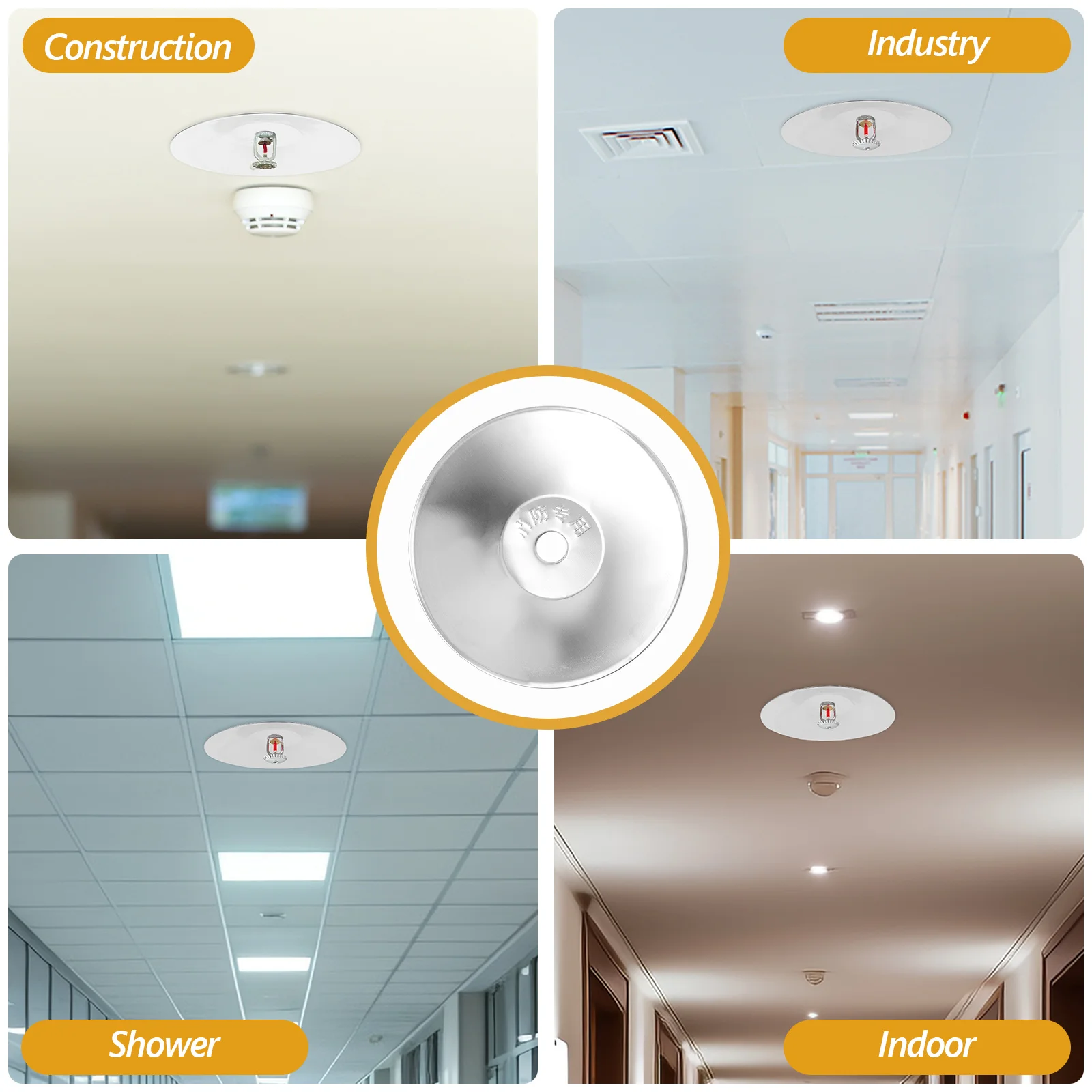 Metal Fire Sprinkler Heat Collecting Cover Dn200 Plate Absorbing Shield Fire Suppression Tool Sprinkler Cover Plate