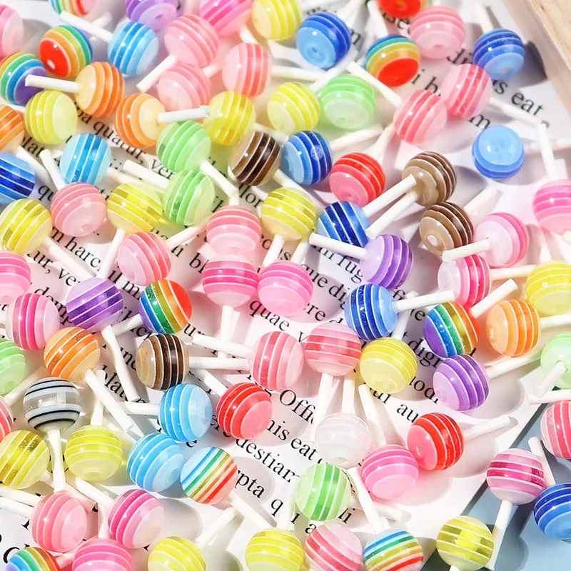 30 Pcs New Mini Lollipo Shaped Charms For Acrylic Nails Resin  Scrapbooking DIY Jewelry Craft Decoration Accessorie F52