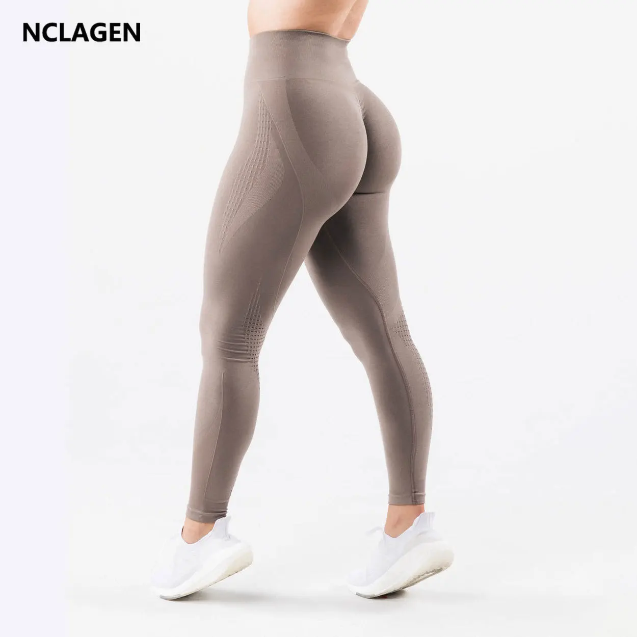 NCLAGEN Women's Seamless Leggings Scrunch Booty High Waist Elastic Tummy Control Peach Hip Lifting Yoga Pants GYM Fitness Tights