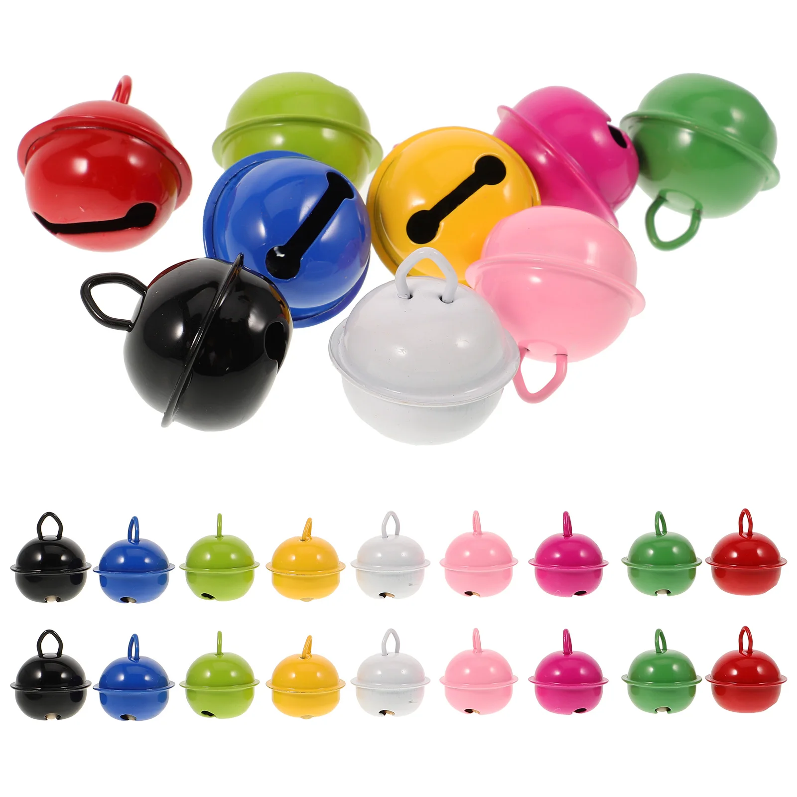 

50pcs Mini Colorful Round Jingle Bells Round Christmas Ornaments for Crafts DIY Holiday Christmas Bells Decoration