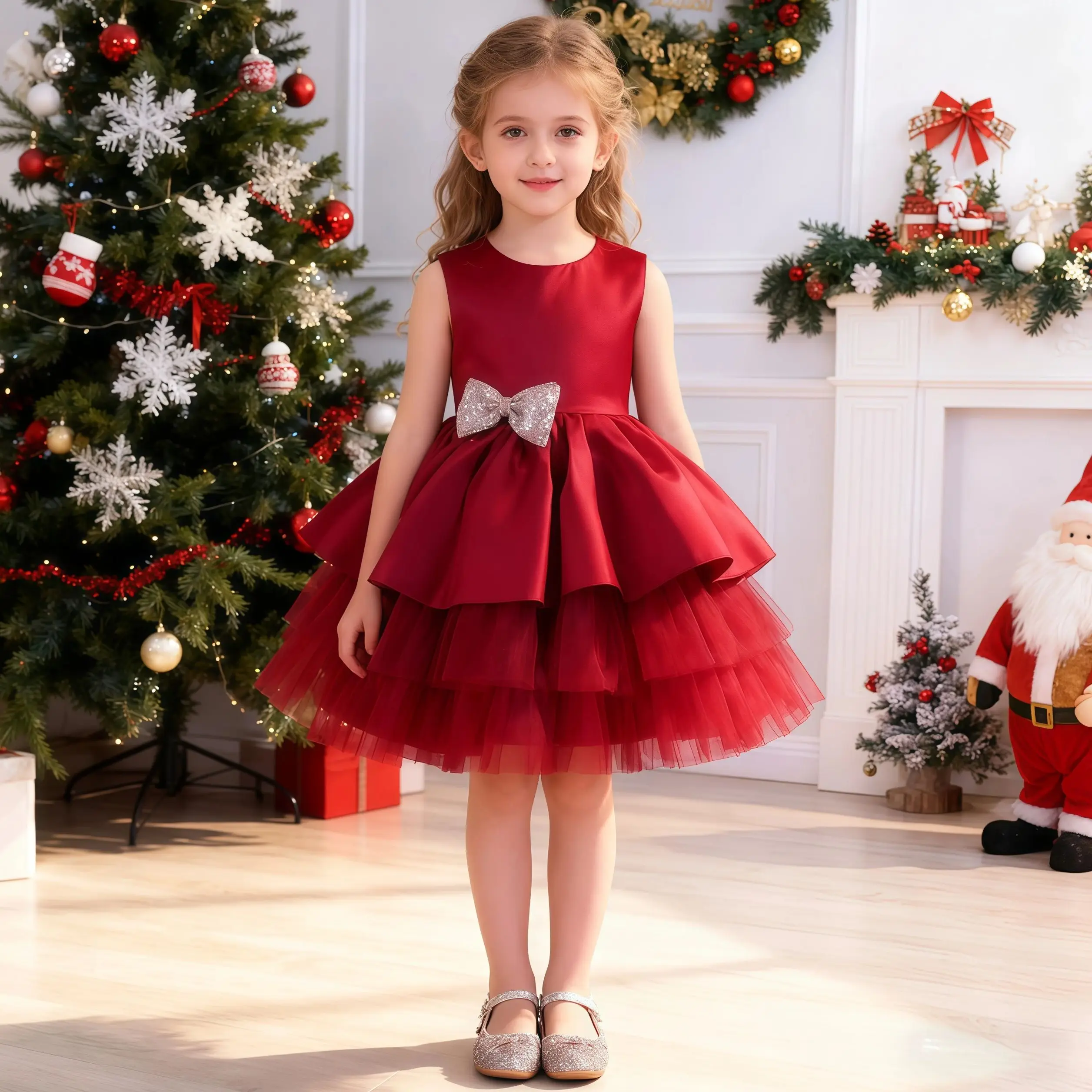 فستان أنيق للحفلات للأطفال للفتيات في عيد الميلاد والعام الجديد فساتين الأميرة توتو للأطفال لحفلات الزفاف والسهرات وأعياد الميلاد