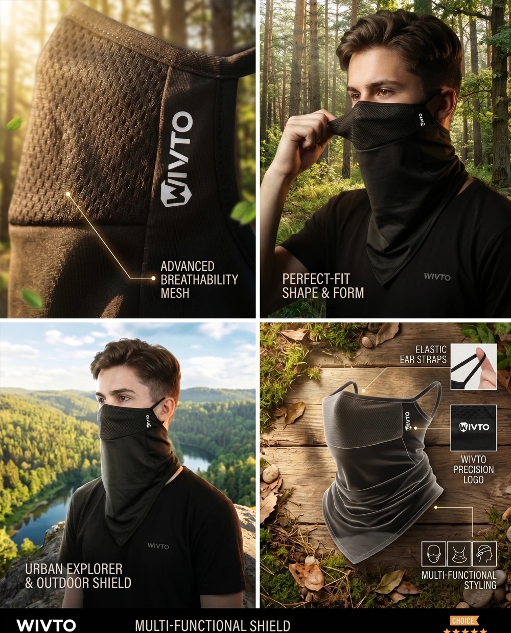 1 Stück/3 Stück Unisex Sommer Kühlende Sonnenschutzmaske Elastische Atmungsaktive Halbgesichtsmaske für Outdoor-Sport Wandern Angeln Radfahren – Detail 10
