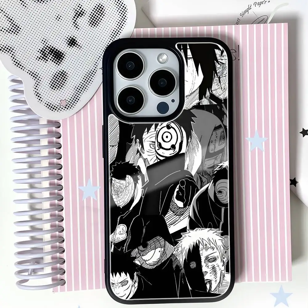 N-NARUTOS Itachi Obito Pain Черный жесткий пластиковый чехол для телефона для Iphone 17, Air 16, 15, 14, 13, 12, 11 Pro Max PC, чехол из ТПУ Ins