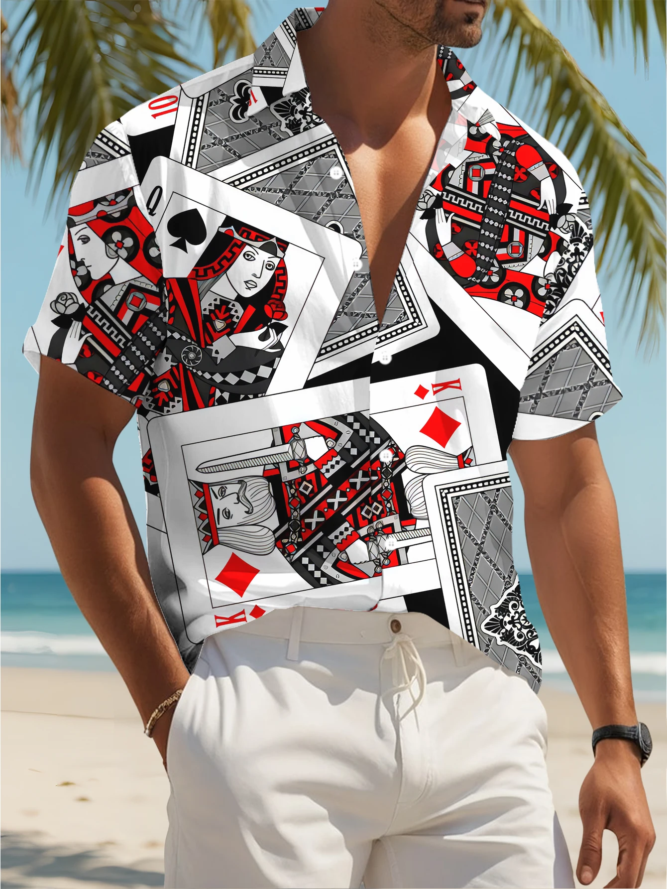 Men's Hawaiian Shirt Casual Short Sleeve Button Down Tropical Print Beach Shirt
