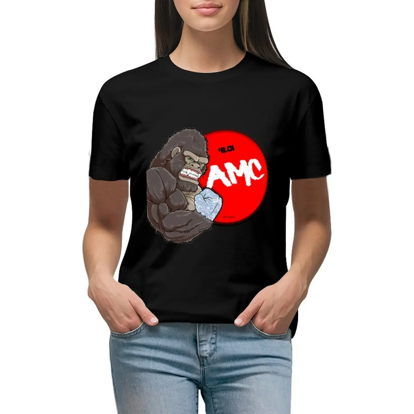 

AMC Diamond Handed Ape 8.01 T-Shirt Blouse hippie clothes Aesthetic clothing plus size tops luxury designer clothing Women