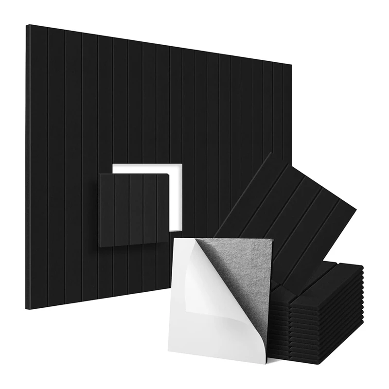 

12 Pack Sound Proof Foam Panels 12X12x0.4 Inch, Self Adhesive Acoustic Wall Panels,For Acoustic Treatment
