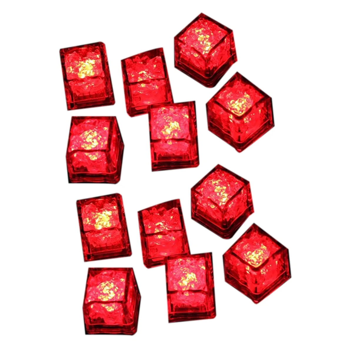 Impermeável LED Ice-Cube, Brilho Piscando no Escuro, Light Up para Bar, Clube, Beber, Decoração Da Festa C, 12Pcs