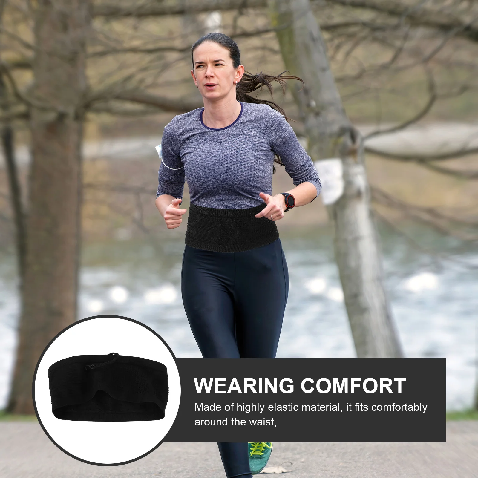 Laufgürteltasche mit großer Kapazität, hochelastisch, atmungsaktiv, verstellbar, Sicherheitsgürteltasche für Wandern, Reisen, Outdoor-Aktivitäten