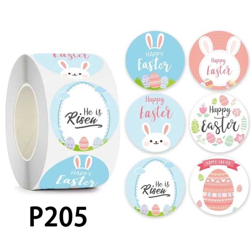 Uds pegatinas Pascua pegatinas redondas conejo decoración vacaciones Pascua feliz Dropship