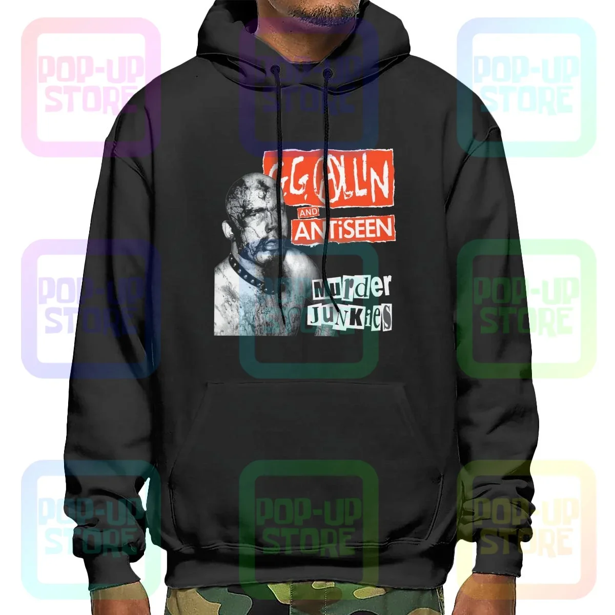 Gg Allin Antiseen Murder Junkies Music Punk Rock Prints Man Hoodie Sweatshirts Hoodies Print Streetwear