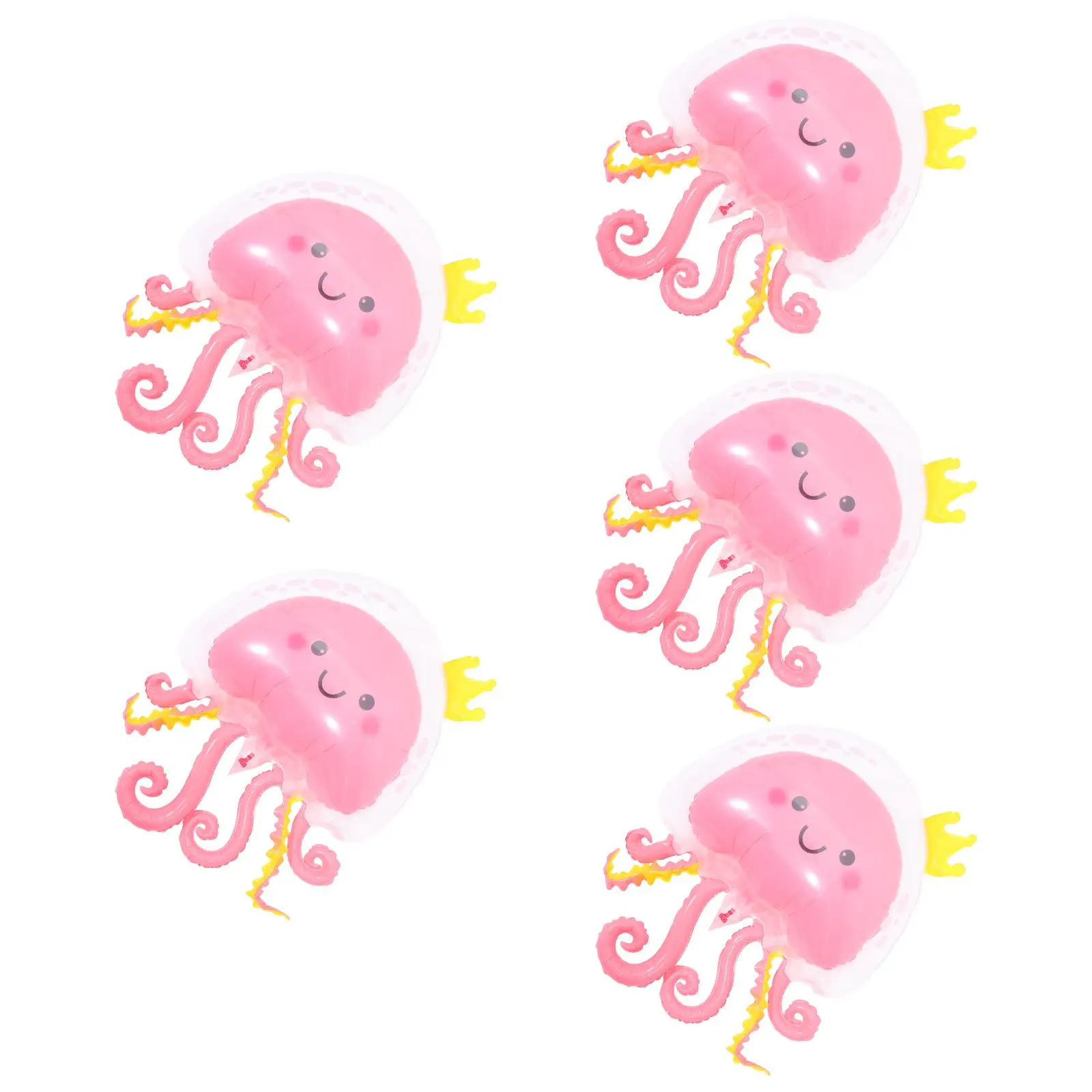 

5 Pcs Pink Jellyfish Balloon Double Layer Sea Theme Party Decorations Leak Resistant Pe Material Birthday Supplies Inflatable