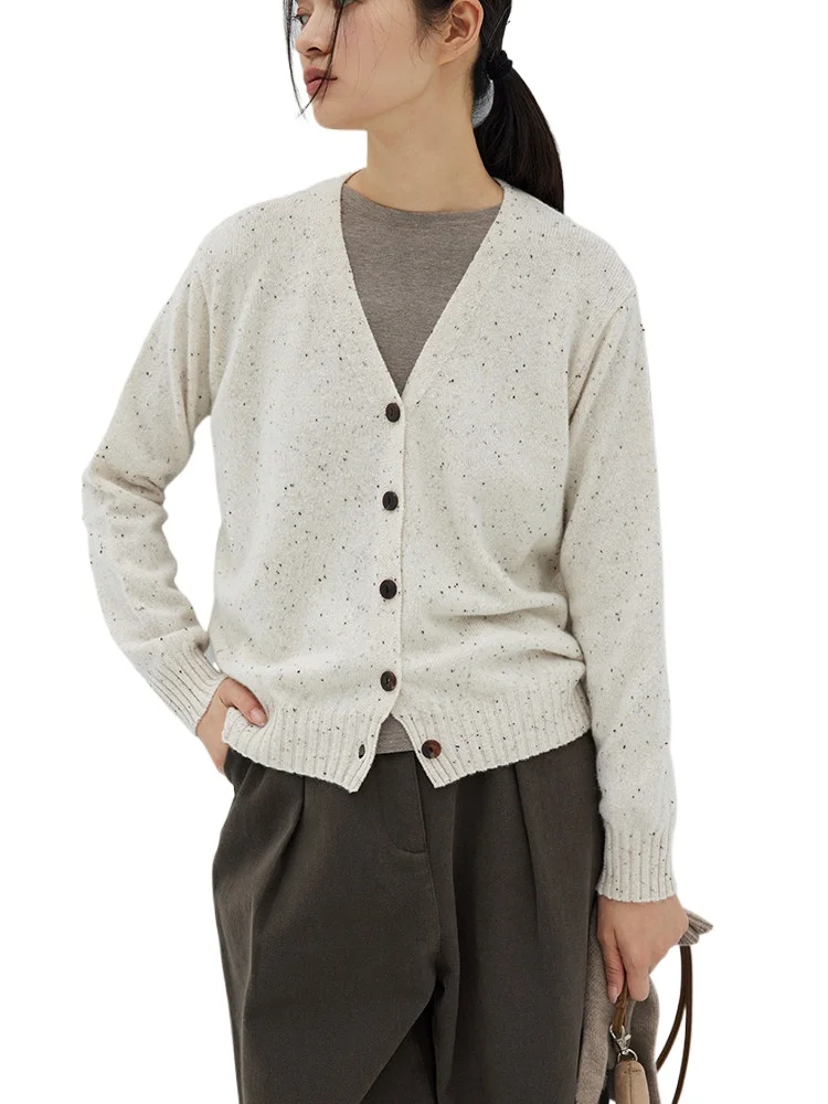 

Кашемировый кардиган Consinee с 7-ю пуговицами, 100% чистый кашемир, вязаный топ с V-образным вырезом, свитер-жакет для женщин