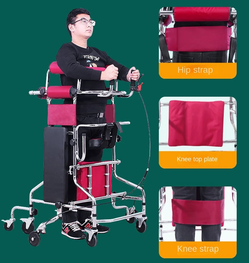 8 Wheels Walker Assist Walking Rehabilitation Device Walkers Anti-backward Rollover Shelf Tool Elderly Stroke Hemiplegia Walker