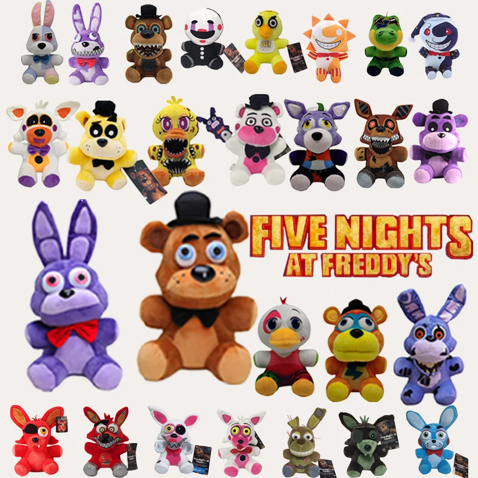 حار Fivf ليالي في فريدي Fnaf لطيف ألعاب من القطيفة لعبة دمية 18 سنتيمتر بوني الدب ماكر الكرتون محشوة الدمى فريدي للأطفال هدايا