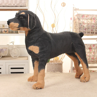 Lifelike Dog Plush Toy Fluffy Stuffed Animals Rottweiler Soft Doll Real-life Big Size Dog Home Decor Kids Toy BirthdayGift