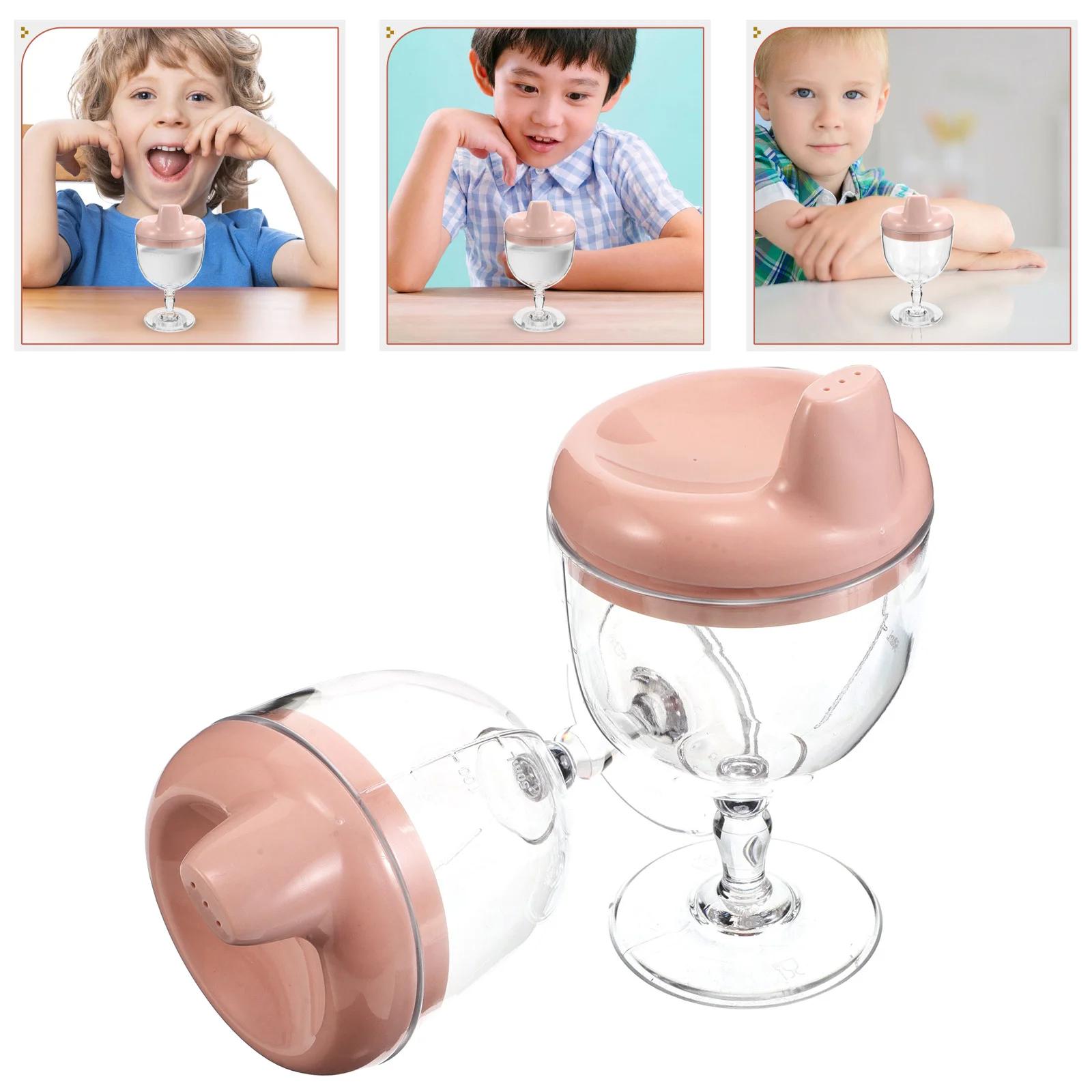 

2Pcs Infant Training Cup Clear High Transparency Sippy Cup for Toddlers No Spill Kids Mug with Lid for Juice Milk Daily Use
