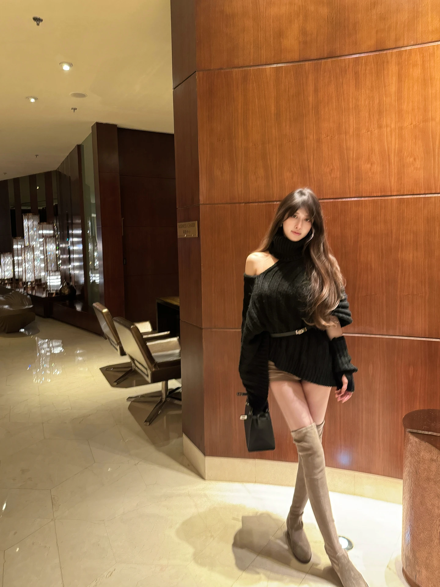 

Ele Bla асимметричный вязаный свитер с запахом, женский осенне-зимний ленивый Sle M900, высококачественный моющийся топ