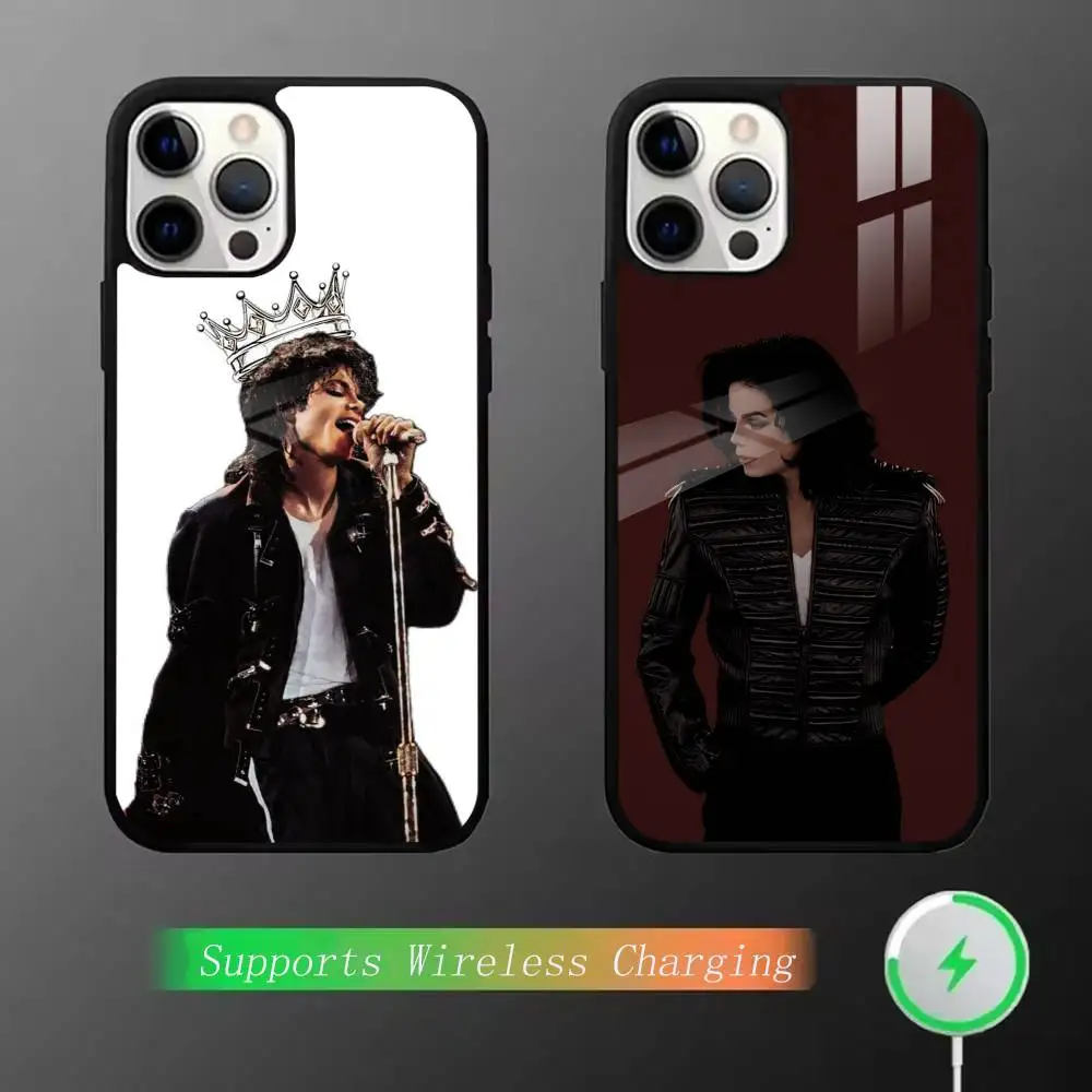 MJ-Michael-M-Michael Jackson Phone Case For iPhone15,16,17,14,13,12,11 Plus,Pro Magnetic For Wireless Charging