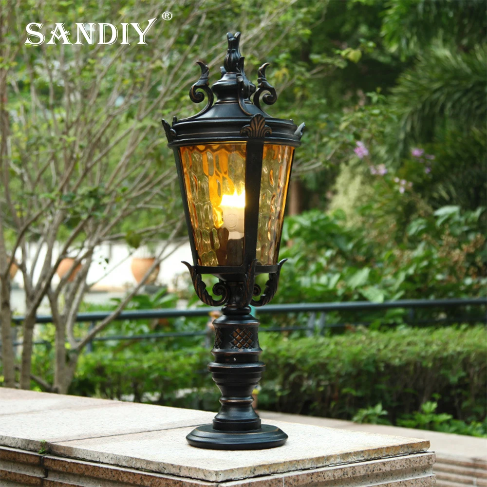 SANDIY Quality European Outdoor Pillar Light Waterproof Outdoor Wall Light Patio Gate Pillar Light Landscape Light Fence Light