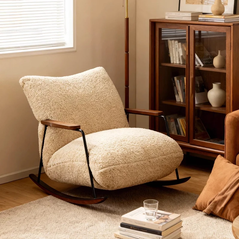 

Velvet Relax Living Room Chairs Rocking Comfort Modern Lazy Armchair Luxury Designer Sturdy Fauteuils De Salon Furniture Home