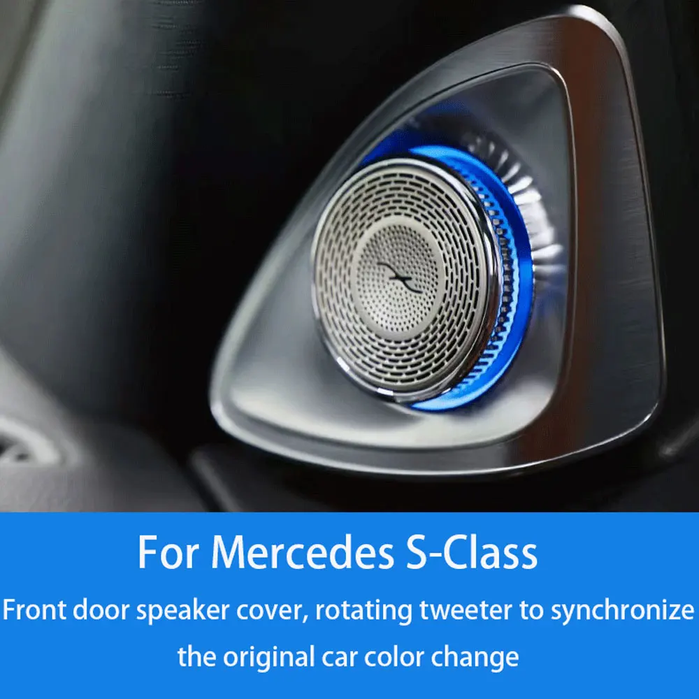 For Mercedes S-Class Maybach LED Rotary Speaker S400 S450 S500 S480 S680 4D Rotating Illuminated Cover