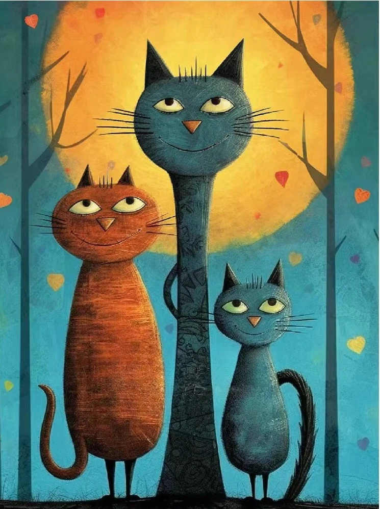 

Abstract Cat 500/1000/1200/2000 PCS Jigsaw Puzzles Family Activity Relaxing Games for Living Room Home Decor Gift