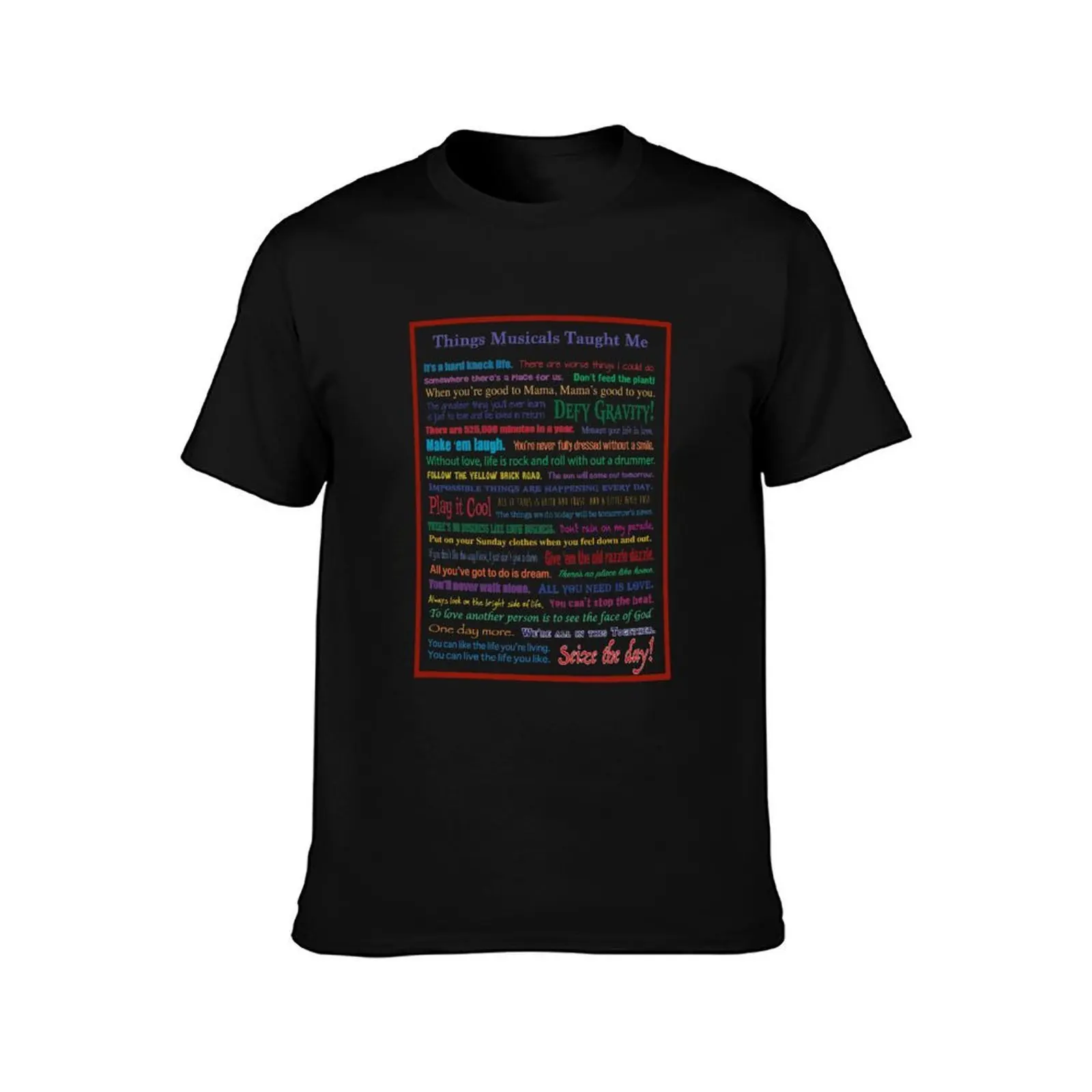Things Musicals Taught Me T-Shirt Big Size Daily Wear T-Shirt