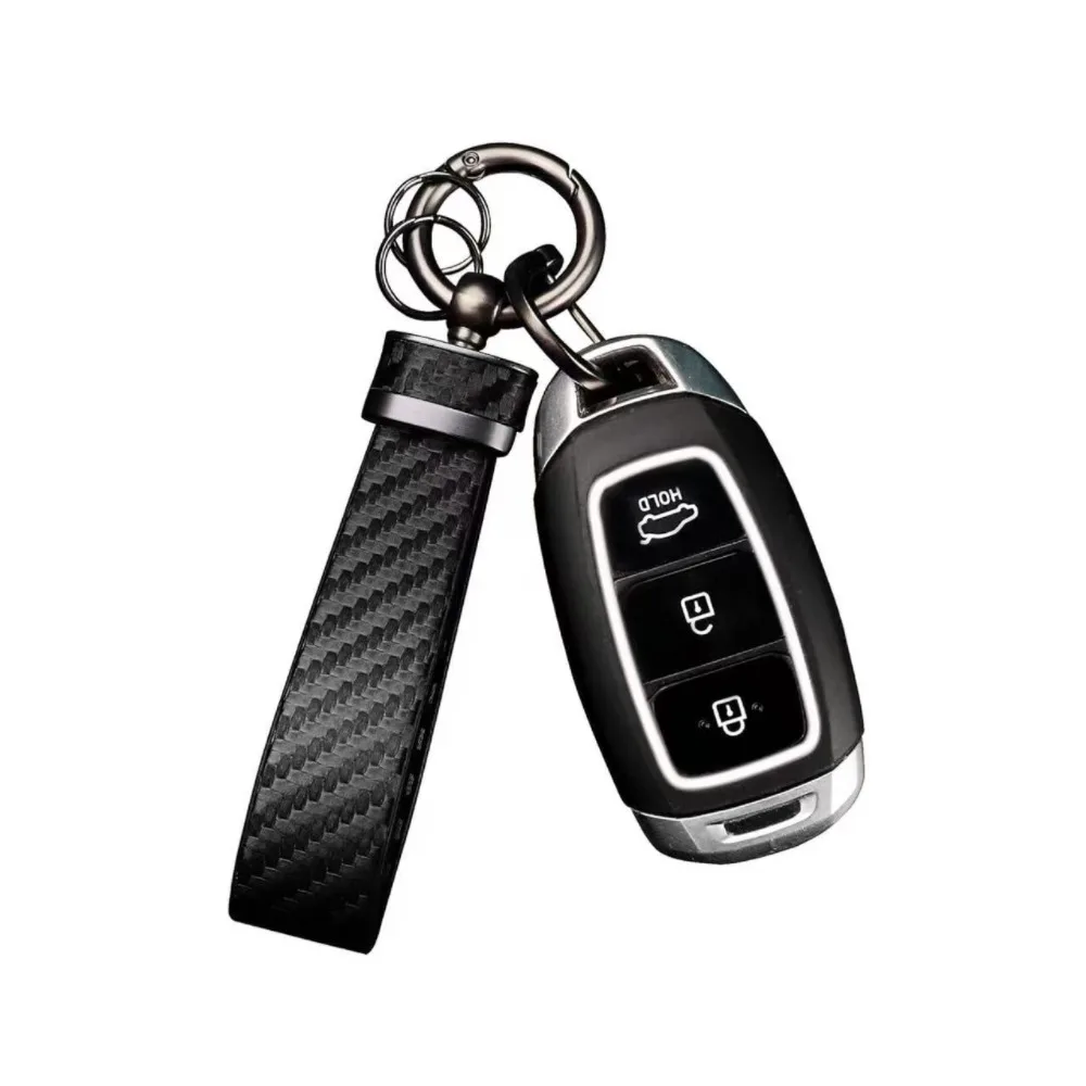 

Carbon Fiber Car Keychain Quick Release Spring with D-Ring Anti Lost Car Key Chain Organizer Custom Logo Keyring Gift Men Women