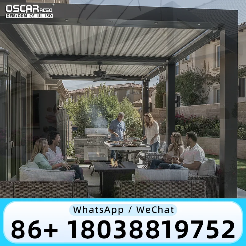 Sturdy Aluminum Louvered Pergola Innovative Weatherproof Smart Patio Deck Garden Backyard USA Europe Australia Outdoor Relaxatio