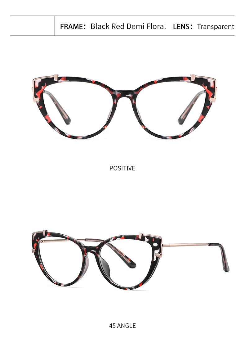 Blaulicht blockierende Katzenauge-Brille für die kurzsichtige Mode Frauen Myopie Brille weiblich 0-0,5-0,75 bis 6,0 – Detail 14