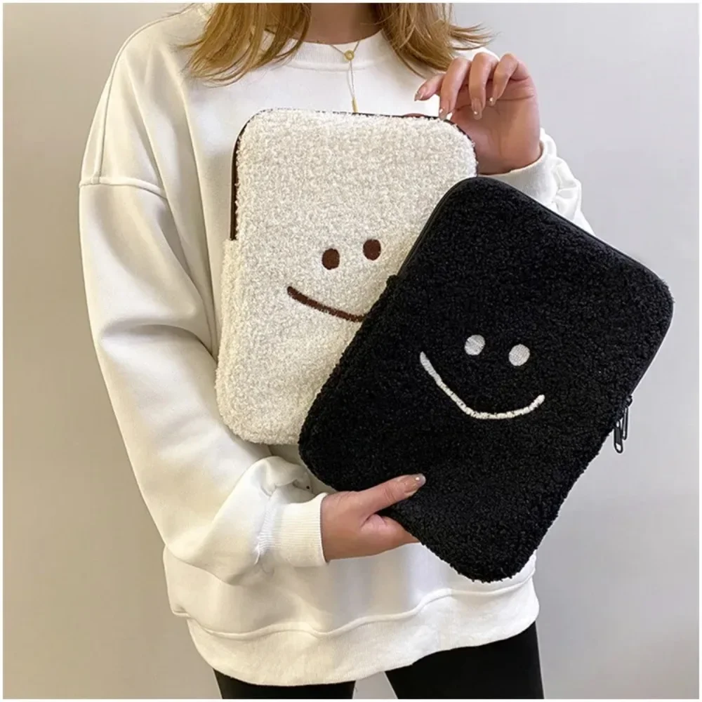 Instagram Autumn/Winter Plush Smiling Face IPad Inner Bag Tablet Protective Case Laptop Case Laptop Sleeve