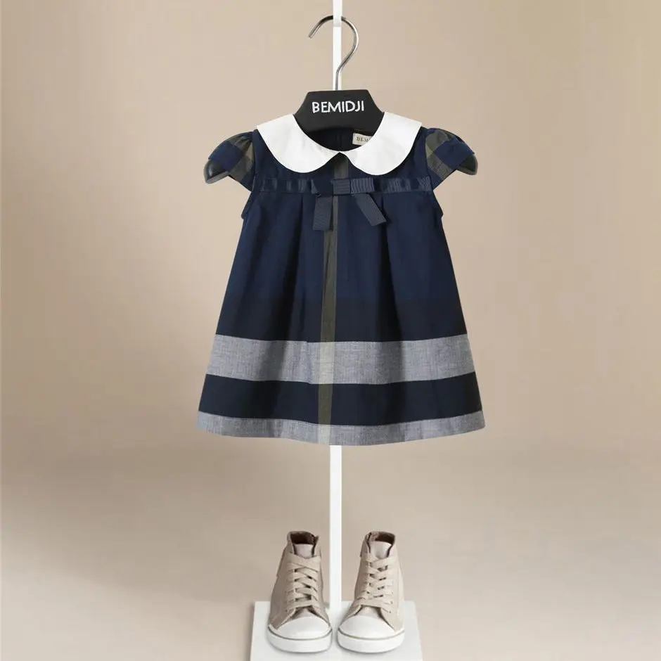 

Western Style Children's Skirt Summer Baby Plaid Dress Ins Advanced Purified Cotton College Style Princess Skirt