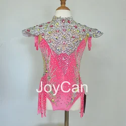 JoyCan Rhthmic Gymnastics Leotards Girls Women Pink Spandex Elegant Dance Wear for Competitiion BD1496
