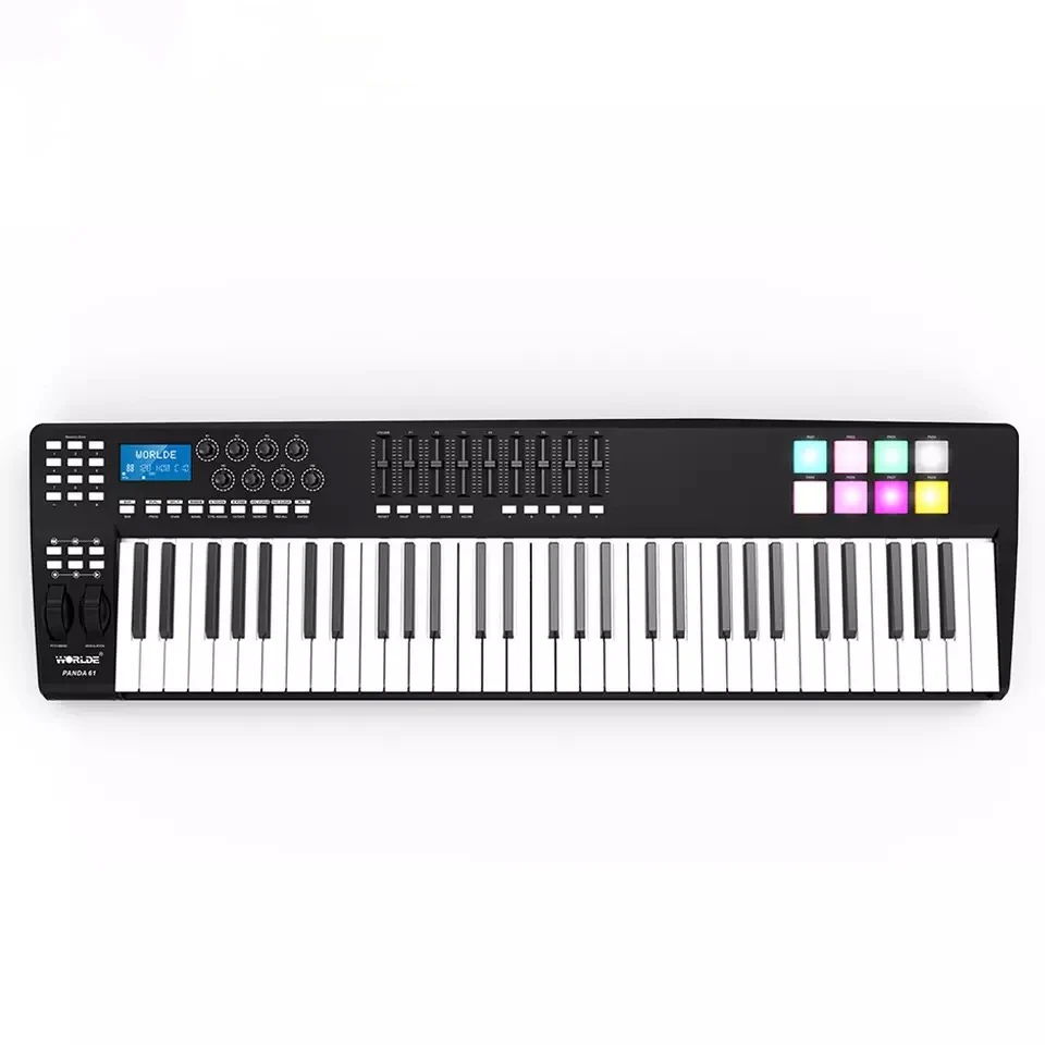 Worlde Panda 61 key midi keyboard controller 61 key with drum pad digital music audio studio piano 61key for musical instruments