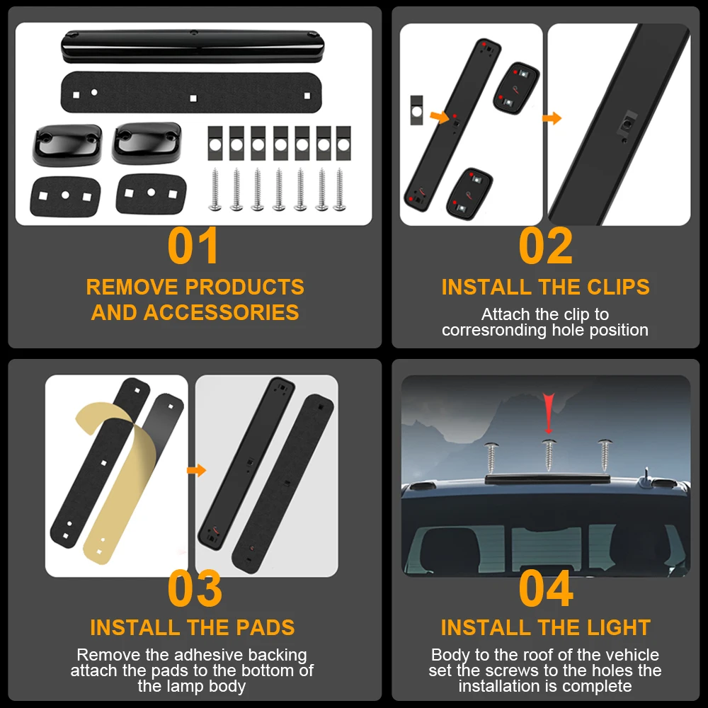 Chevy Silverado/GMC Sierra 1500/2500/ 2500 HD/3500 2007-2013 용 3Pcs 앰버 LED 캡 지붕 탑 마커 러닝 라이트 훈제 렌즈