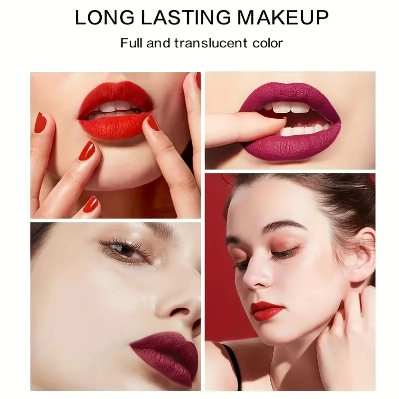 Matita per labbra opaca impermeabile Matita per rossetto Contorno rosso Rossetto tono Tazza antiaderente a lunga durata Trucco labbra idratante Regalo di San Valentino