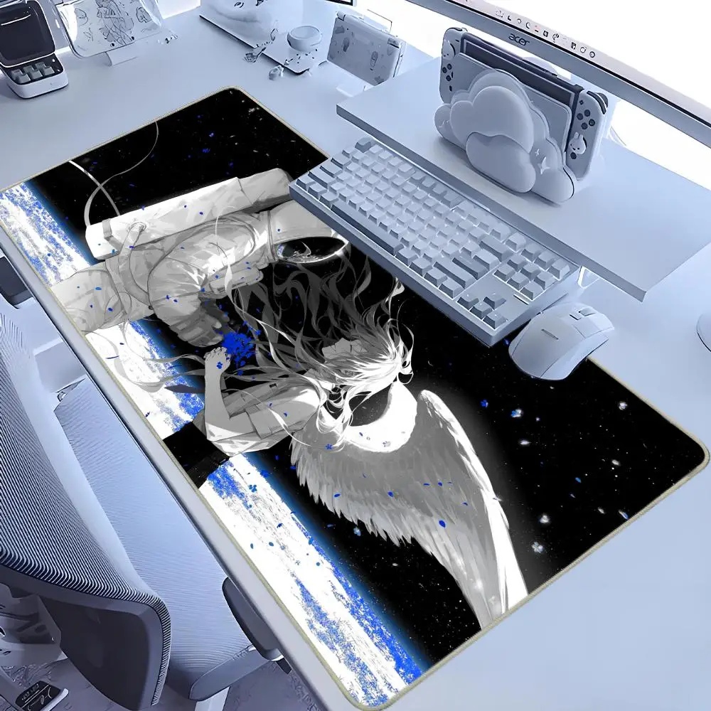 Astronaut Printing Black Pattern Keyboard Mat Rubber Non-slip Mousepad Pc Gaming Accessories Mouse Pad Office Carpet XL Mausepad