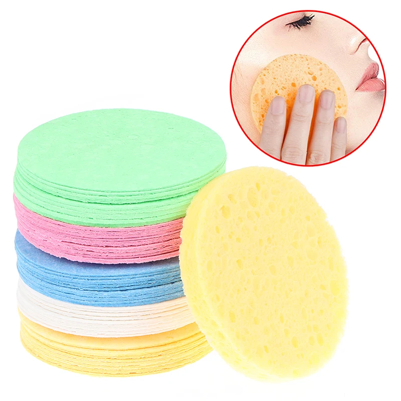 10Pcs Sponge Cleaning Compression Soft Facial Wash Puff Cleanser Comfortable Sponge Puff Spa Exfoliating Face Care Tool Makeup