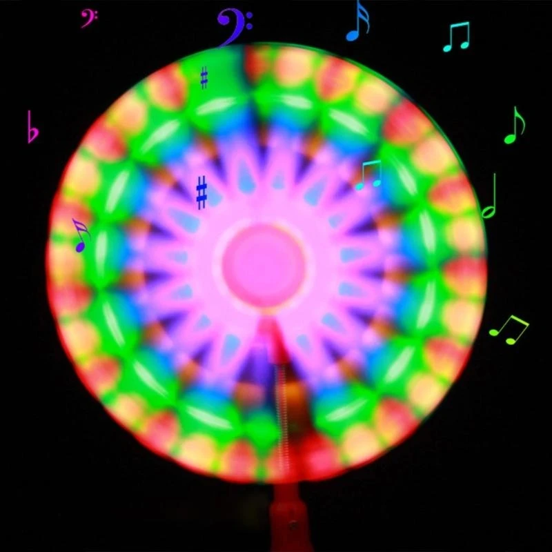 Bacchetta girevole illuminata da 10 pollici a LED con musica, ottimo regalo per bambini 15UB