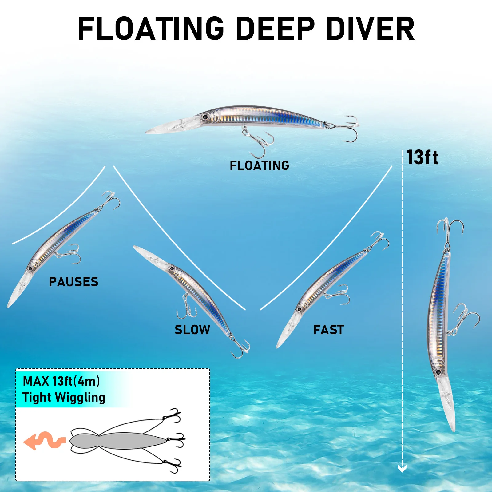 26.5g Minnow Fishing Lure Jerkbait Deep Diving Saltwater Hard Bait Trolling Lure Freshwater Fishing Plugs Mackerel Bluefish Bass image 2