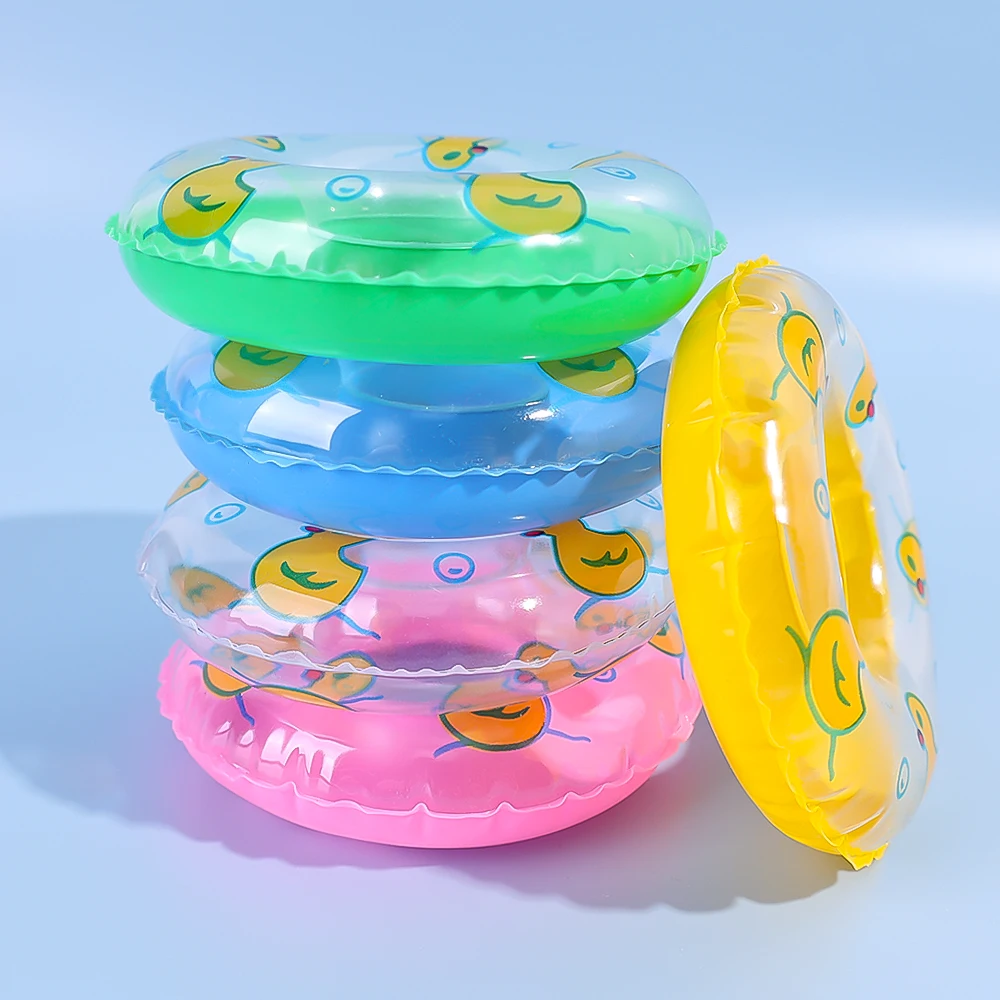 Mini anillo de natación para niños, juguete de baño divertido de verano, anillo flotante para piscina, juguetes para muñecos de patos de goma, juguete de baño inflable, 2/4/6/10 Uds.