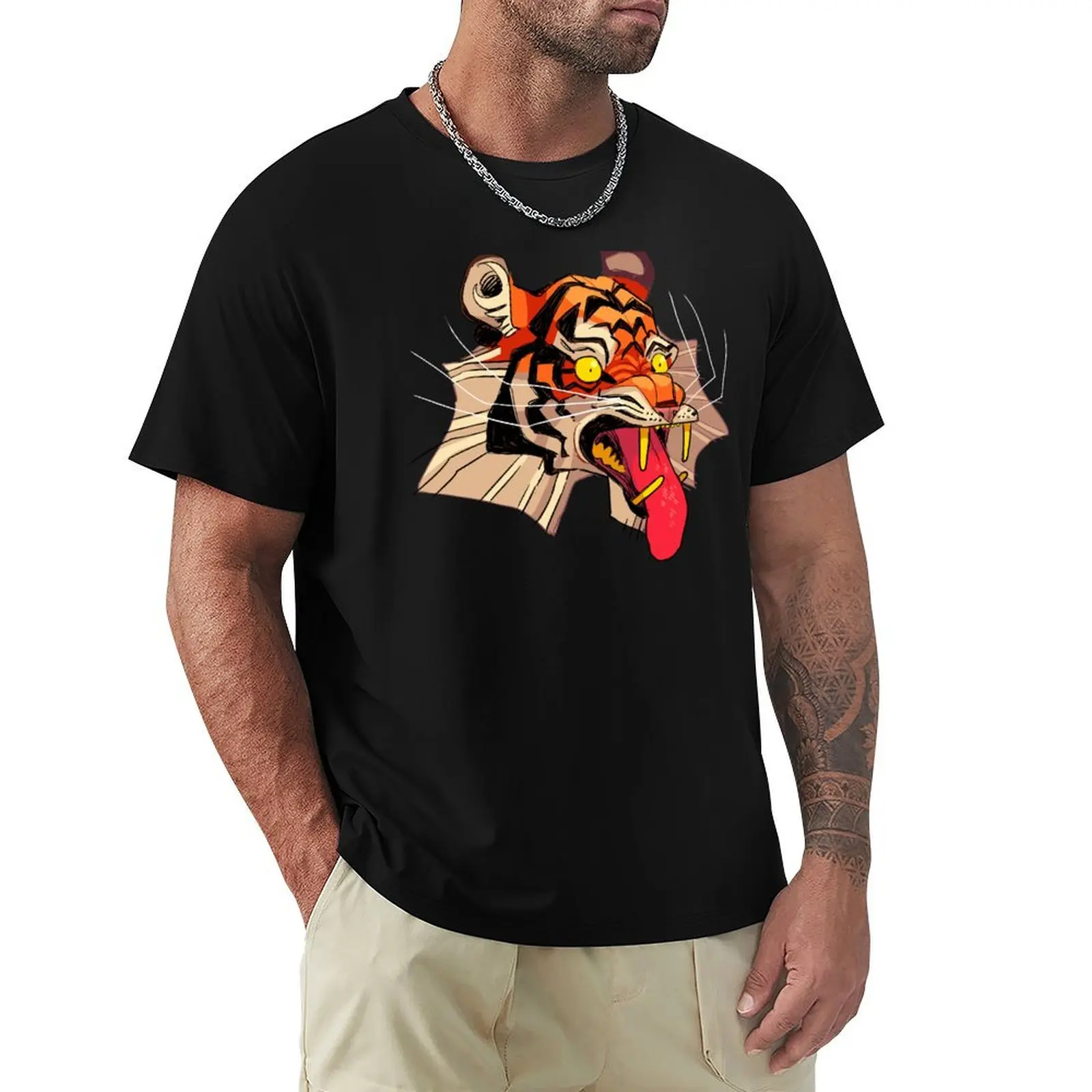 

tiger T-Shirt graphic tee shirt blue archive luxury designer Clothing luxury clothes men