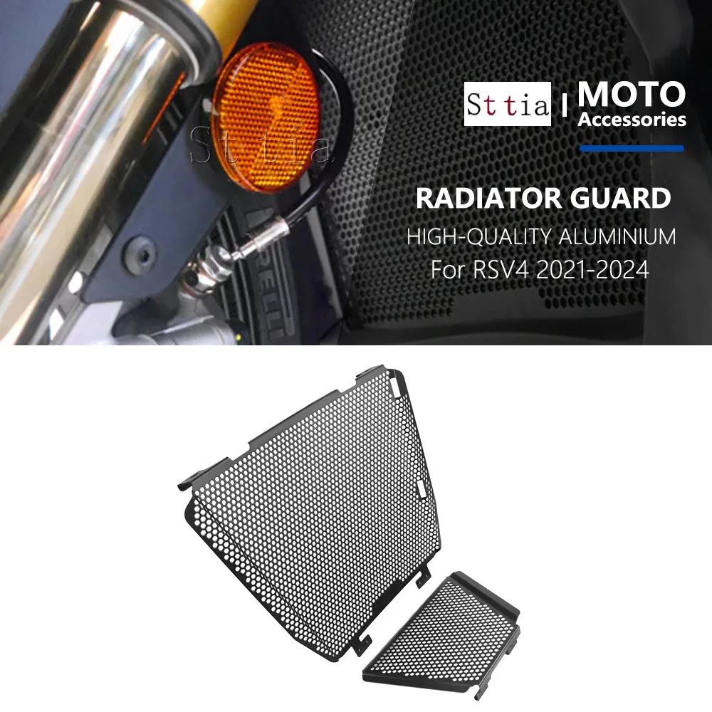 

New Aluminum Motorcycle Radiator Grille Guard Cover Protector For Aprilia RSV4 2021 2022 2023 2024