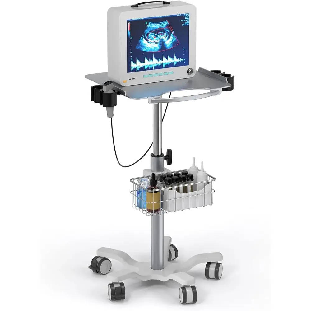 

Adjustable Height Stainless Steel Medical Cart with Large Tabletop for Dental Offices, Hospitals, and Labs