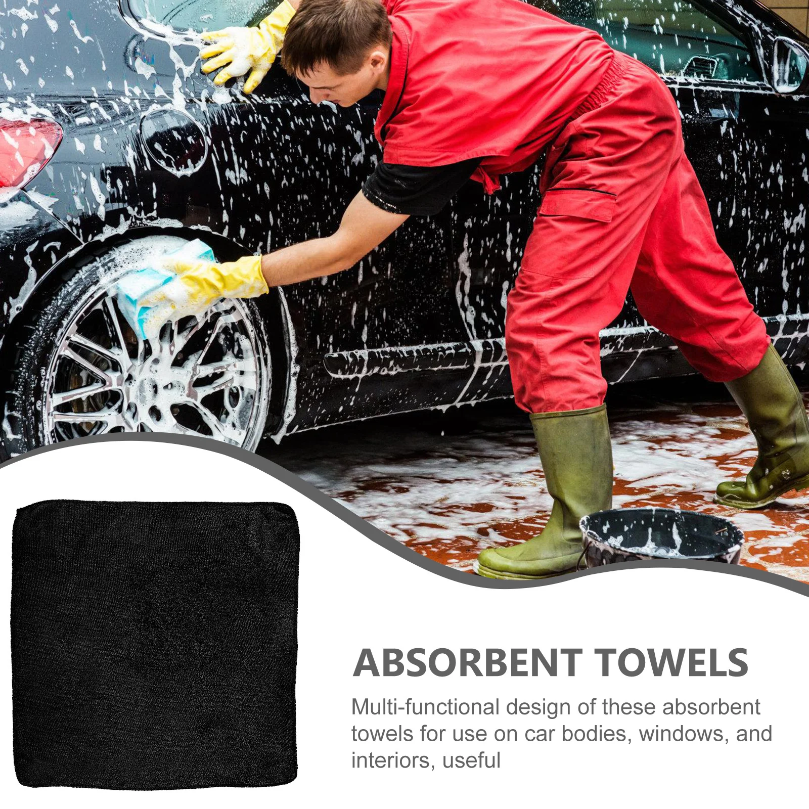 

12Pcs Reusable Microfiber Towels Super Absorbent for Car Wash Kitchen Cleaning Rags Cleaning Rags Car Washing Cloths