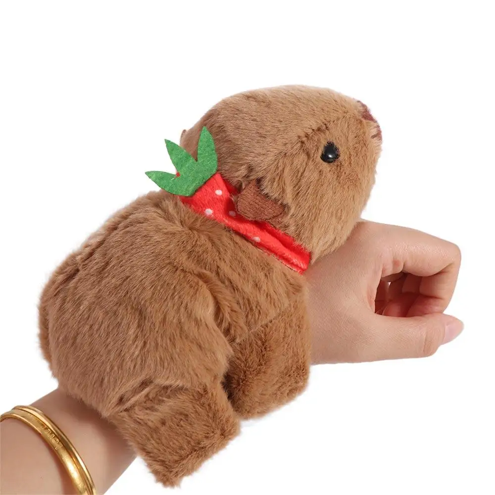 Stuffed Animals Capybara Plush Papa Circle Plush Brown Cartoon Fun Pop Circles Soft Fluffy Lovely Capybara Wrist Circle Kid Gift